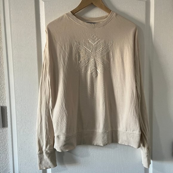 Lauren Ralph Lauren French Terry Beaded Embossed Crew Neck Sweatshirt Size Small - Picture 1 of 5
